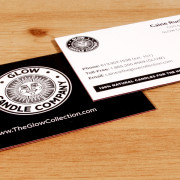 glow candle company business card graphic design stationary
